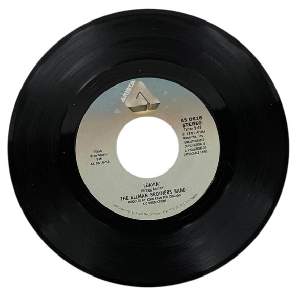 The Allman Brothers Band 45 RPM Vinyl Straight From The Heart Picture Sleeve 7” - Picture 5 of 7